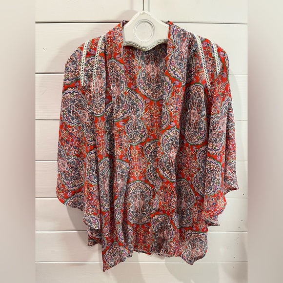 Tobi Tops - TOBI • Boho Printed Kimono Blouse • Size M